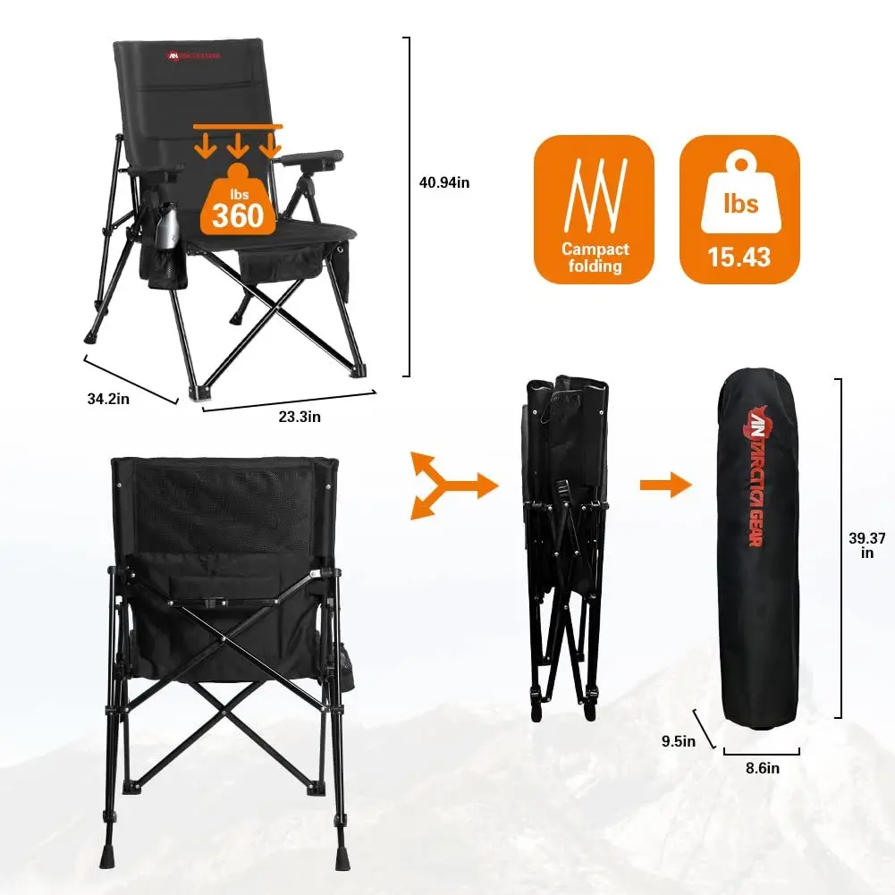 ANTARCTICA GEAR Heated Camping Chair with 12V 16000mAh Battery Pack, Heated Portable Chair, Perfect for Camping, Outdoor Sports 3