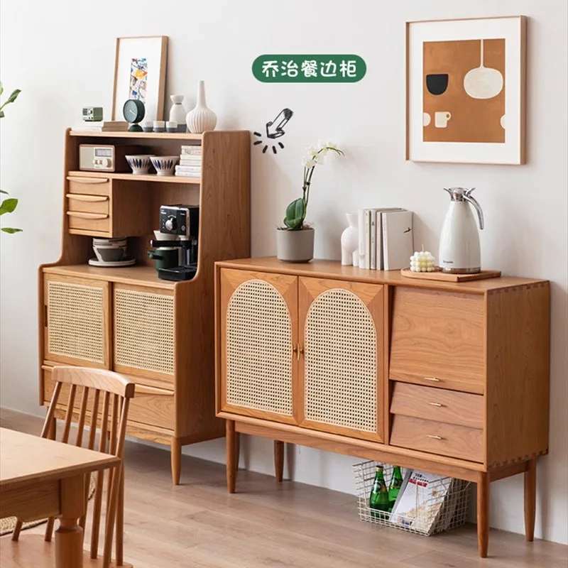 Japanese Solid Wood Sideboards Nordic Vestibule Storage Drawers Kitchen Cabinets et Cupboard Furniture Aparador Blanco FYSB