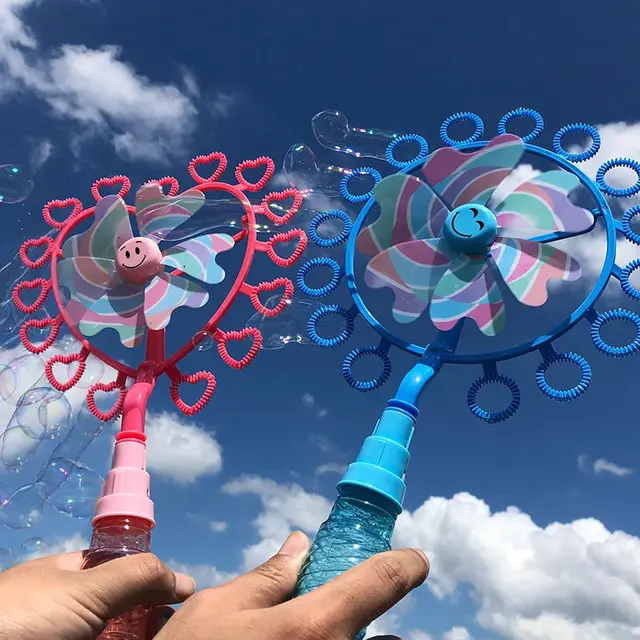 Kids Bubble Machine Gun Blower Magic Rotating Windmill Toy Wedding Soap Bubble Outdoor Toys for Girls Boys Birthday Gift 5