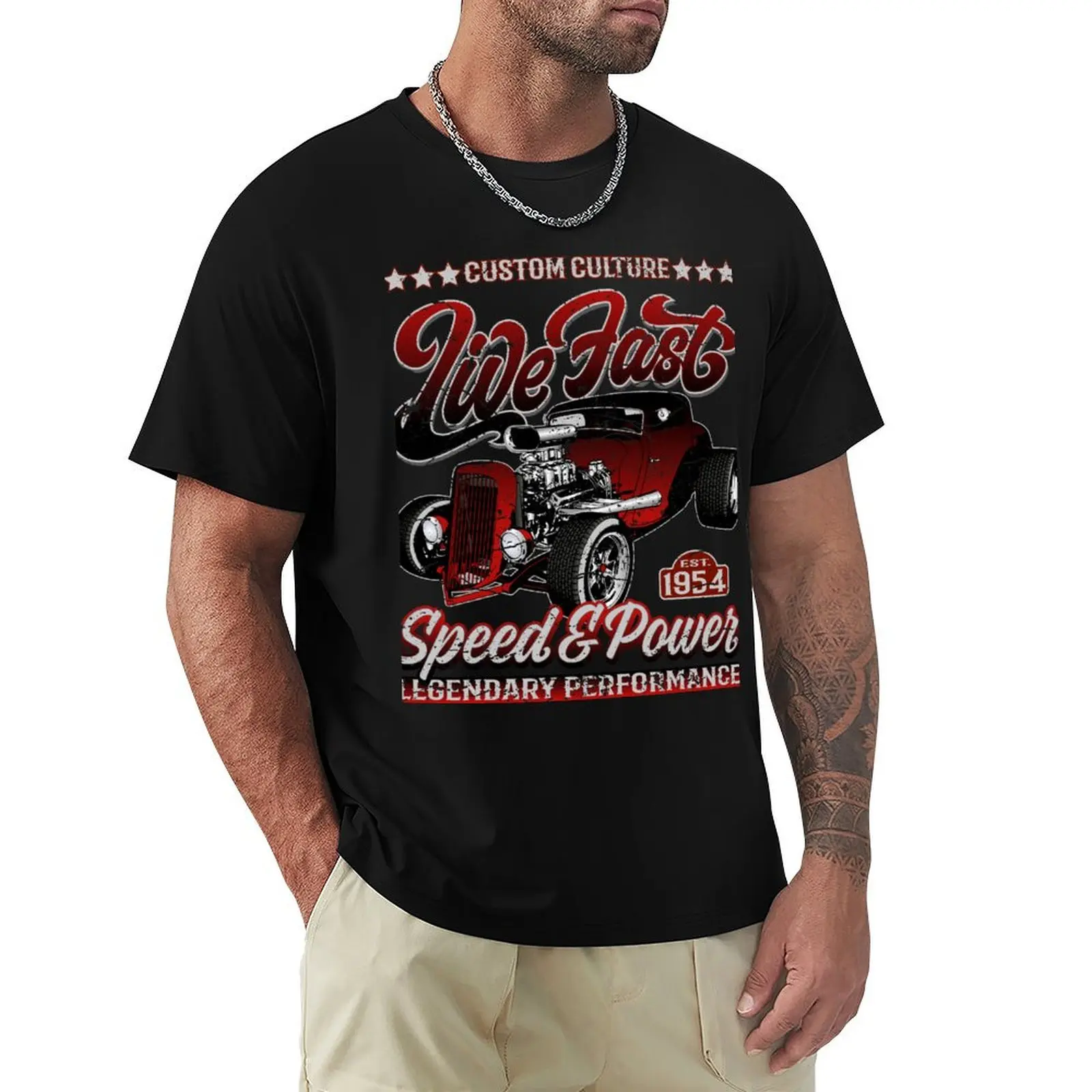 

Custom Culture Live Fast Hot Rod T-Shirt plus size tops shirts graphic tees vintage boys animal print plain black t shirts men