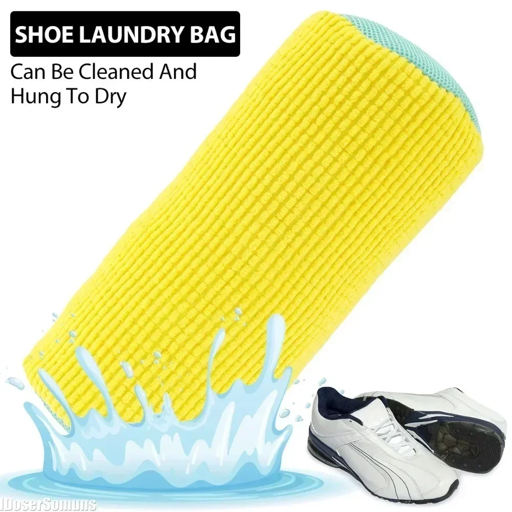Shoe Cleaning Bag Shoe Washing Bag for Washing Machine Laundry Bags for Shoes Fluffy Fiber 360° Cleaning Reusable Washer Shoebag 6