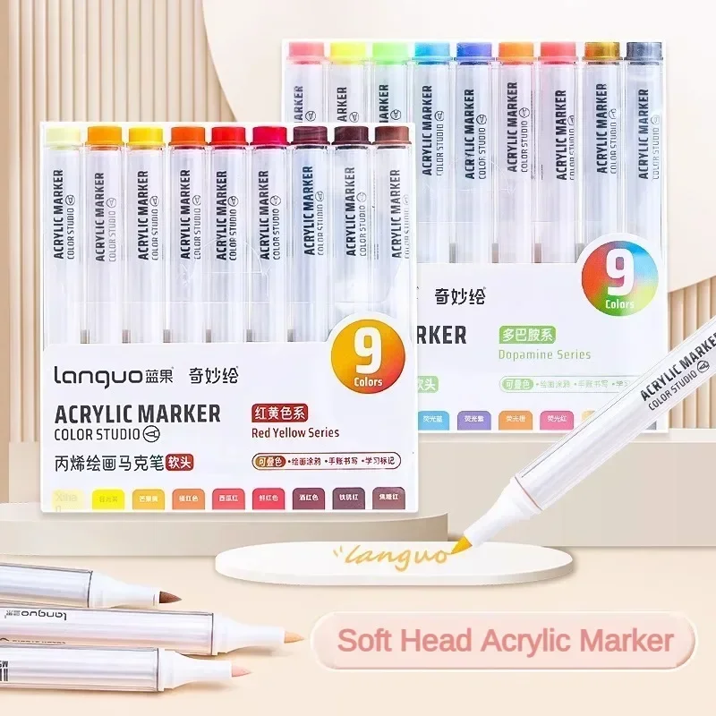 Acrylic Paint Marker Set 9/162 Colors Art Markers Painting Pen Graffiti For Stone Disc Mobile Phone Case Shoe Glass Art Supplies art marker pens