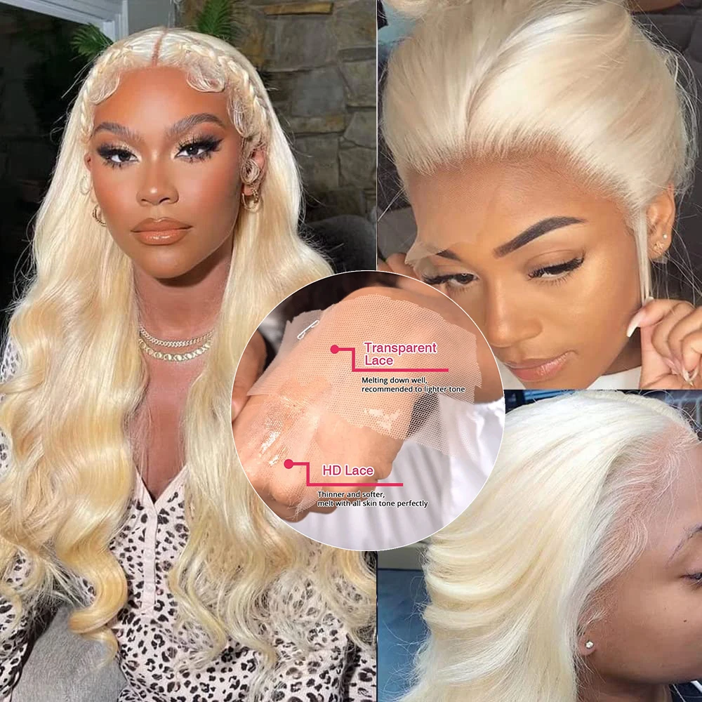 Human Hair Wigs 13x6 Hd Lace 613 Colored Frontal Brazilian Honey Blonde Body Wave 13x4 Transparent Lace Front Pre Plucked human hair wigs