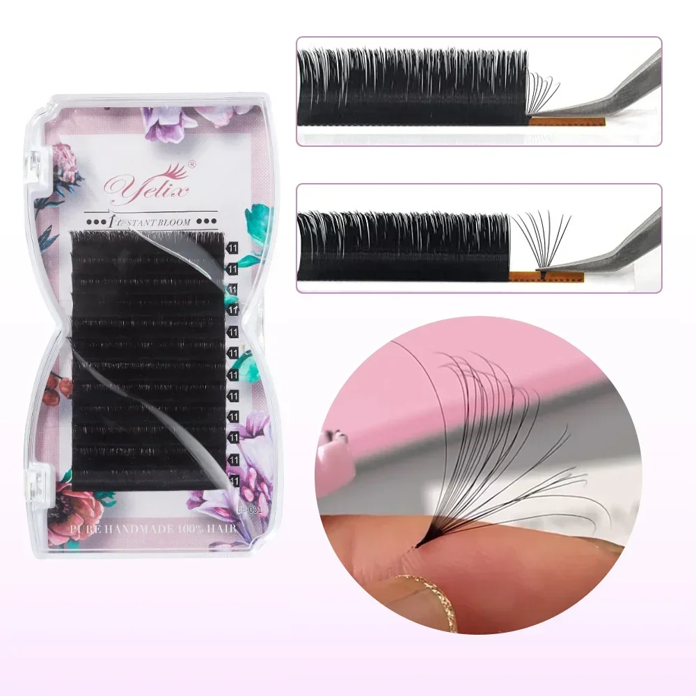 Easy Fan Lashes 8-25mm Volume Russe Autofan Cilios Soft Professional Eyelash Extension Faux Cils Natural Individual Eyelashes glamlash easy fan volume lashes auto bloom individual eyelash extension faux eyelashes thick natural camellia lash extension