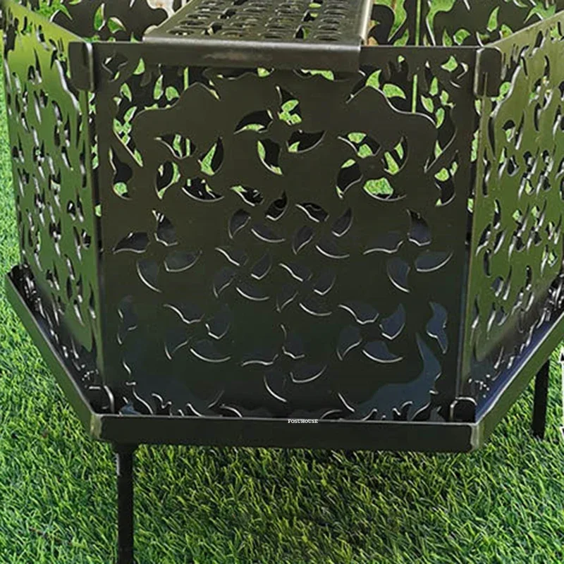 Modern Iron Fire Pit for Outdoor Heater Household Campfire Stand Creative Leisure Portable Outdoor Camping Charcoal Brazier