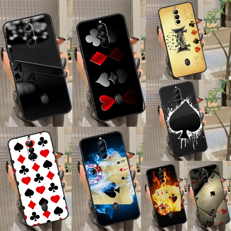 Picche Poker Play Cards Ace Case Per Nubia Red Magic 8 Pro Plus 6 7 6S 7S Pro 5G 5S 6R Cover Per Redmagic 8S Pro Plus