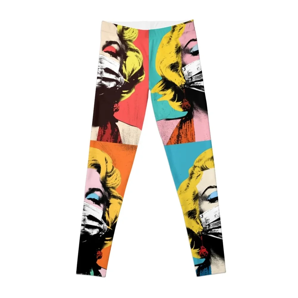 Leggings Mascherati Marilyn - Pop Art (Andy Warhol X4) Set Sportivo Abbigliamento Fitness Leggings Da Donna