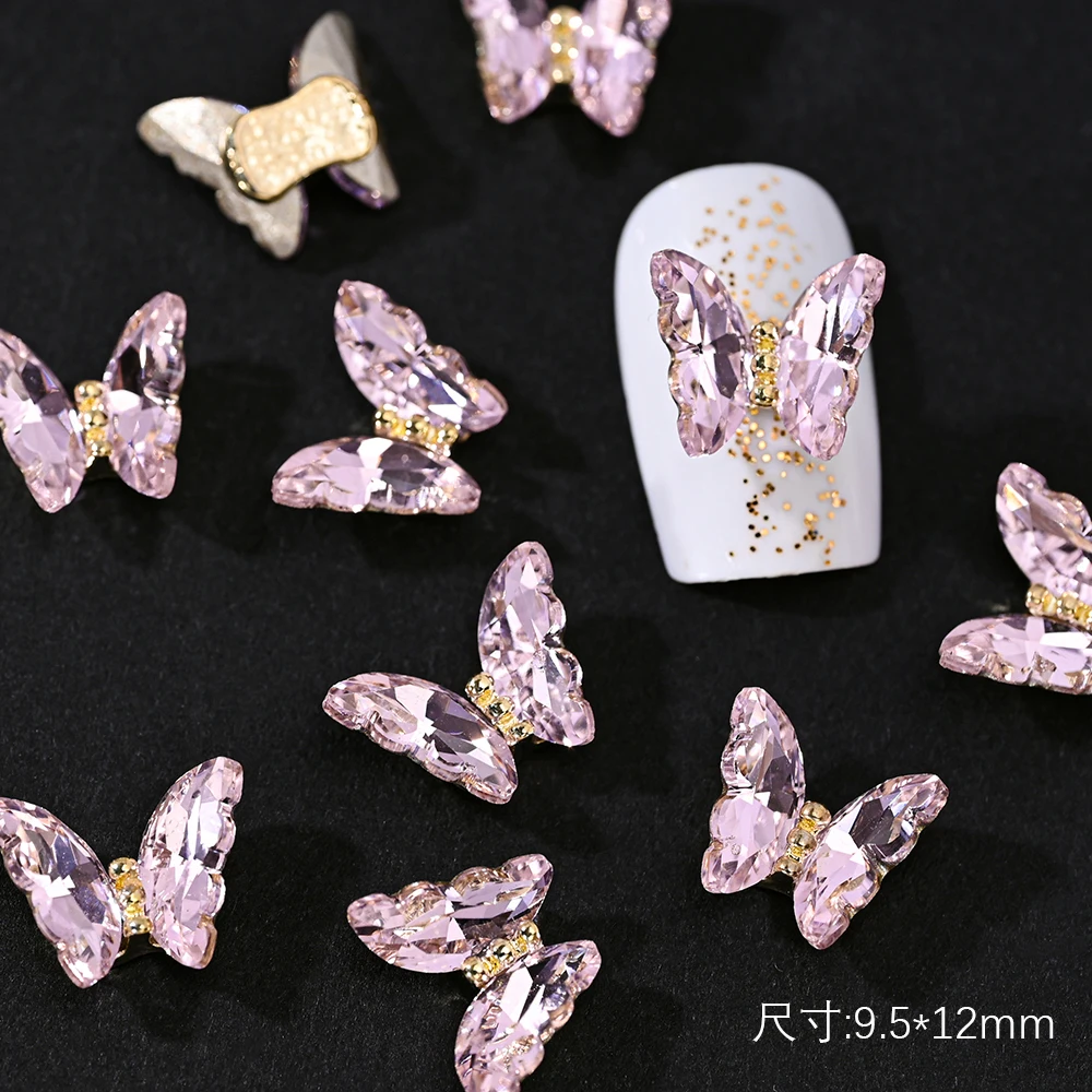 Handmade Multicolor Butterfly Dangle Nail Charms For DIY Conch