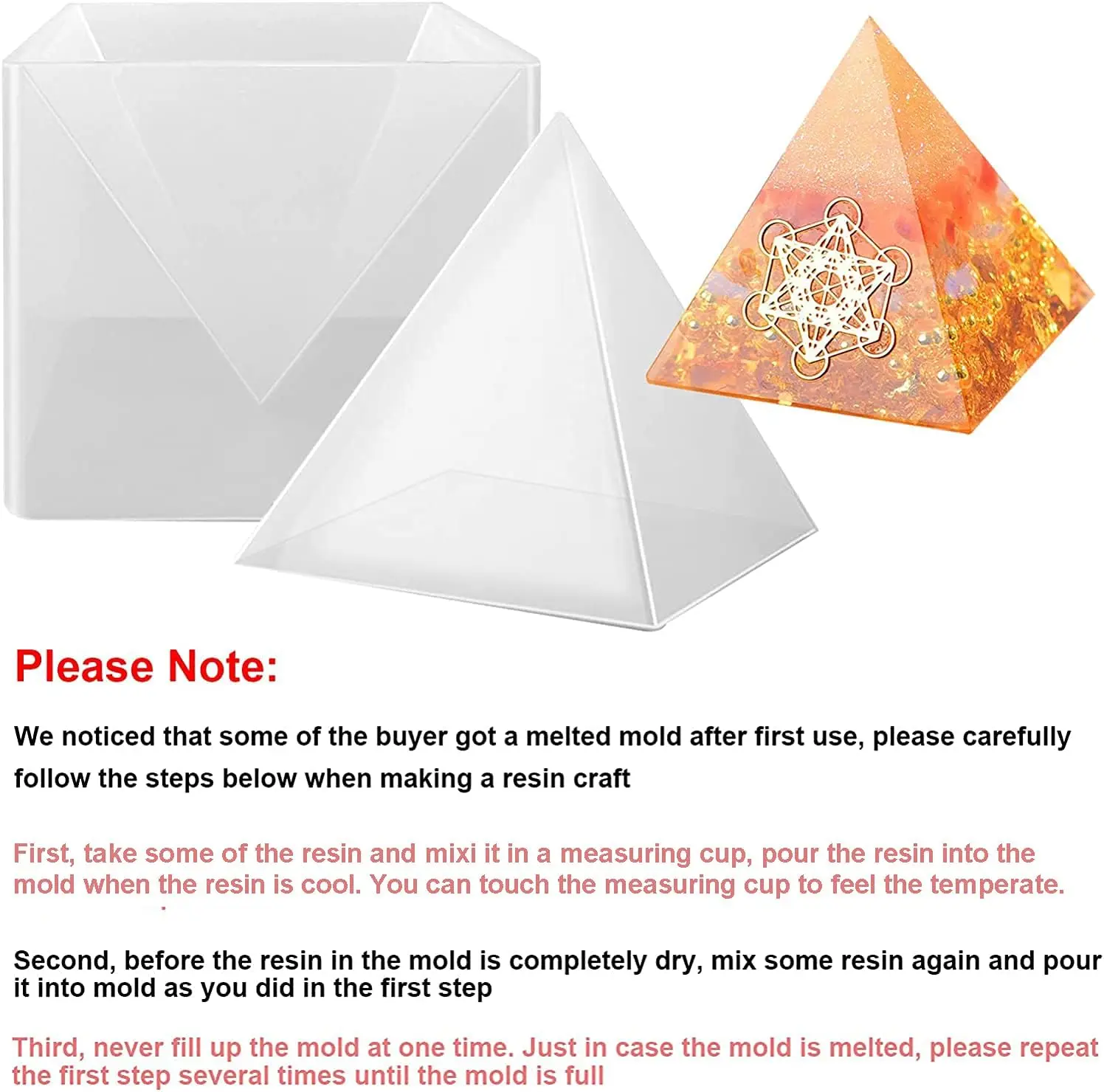 Grand Moule Pyramide En Silicone Avec Cadre De Support Solide