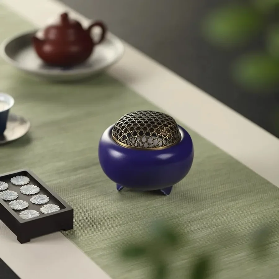 Ceramic Incense Burner Ornament Electric Porcelain Incense Burner Modern Chinese Portable Round Norse Porta Incenso Home Decor - Image 3