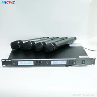 MiCWL E965-G4 système de Microphone sans fil portatif à 4 canaux 4 Microphones de karaoké DJ de scène dynamique cardioïde 2