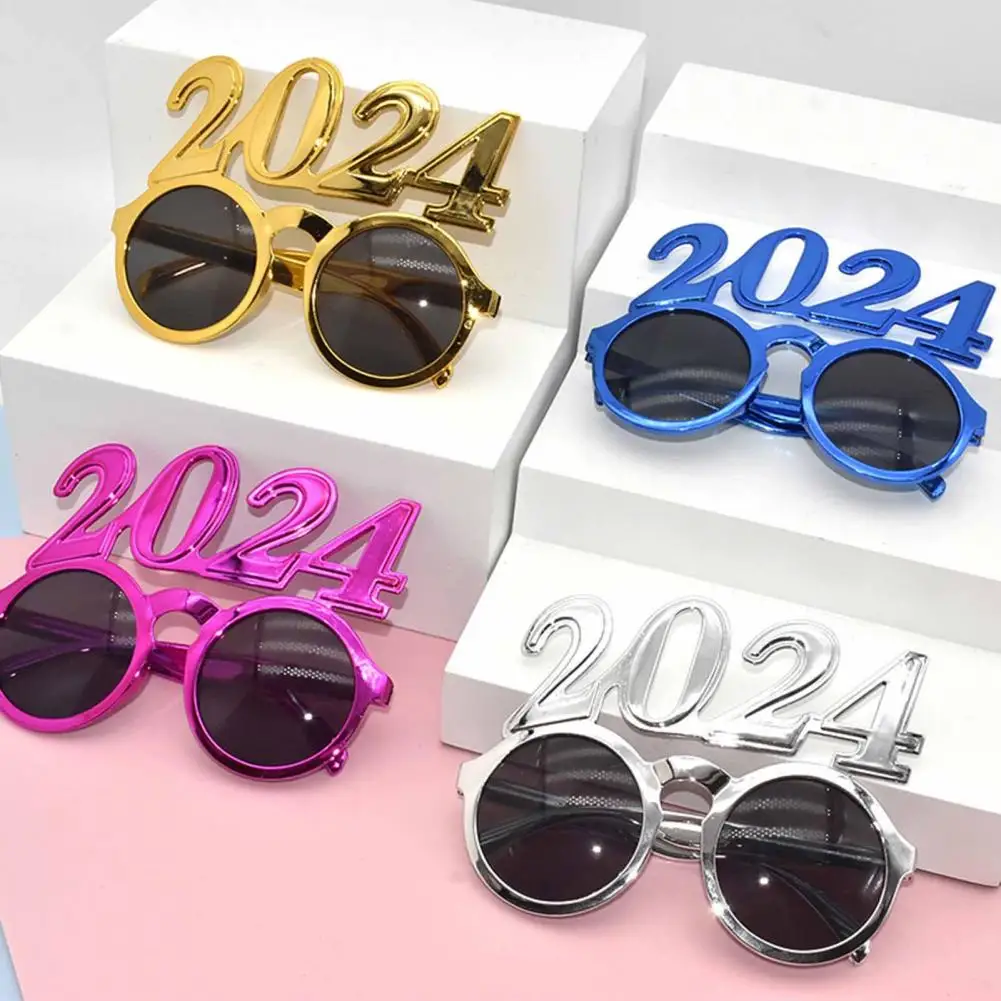 

Shining Rhinestones Eyeglasses Sparkling Rhinestone 2024 New Year Party Glasses Festive Eyewear for Christmas Spoof Props