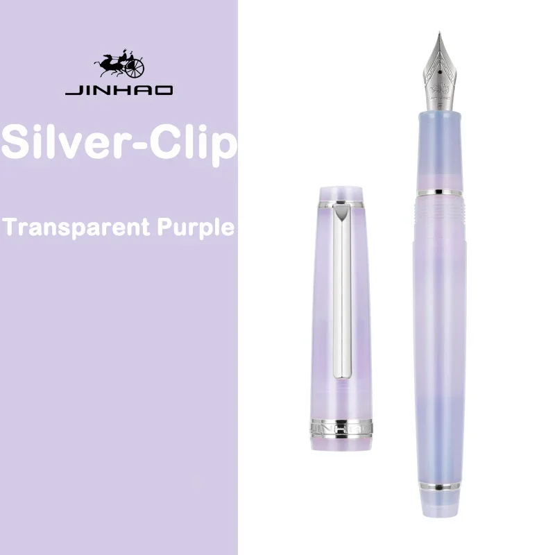Luxury Silver Clip Fountain Pen - Elegant Extra Fine Nib Writing Instrument