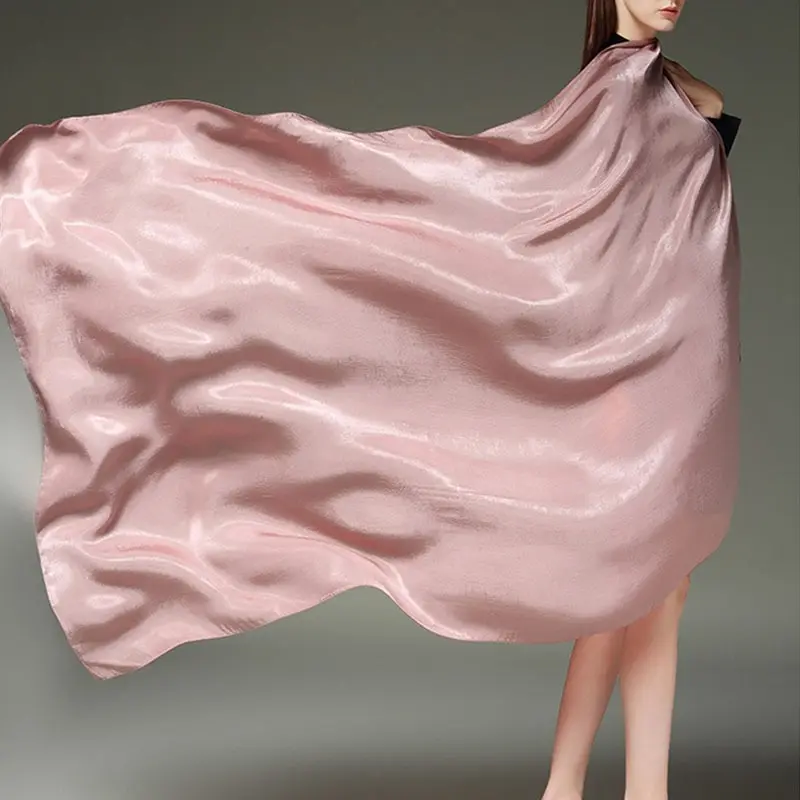 S953d8771a4114c0fa9a56fe696e7f809h Solid Colors Neckerchief Hijab Scarf For Women Silk Satin Headband Hair Scarves Female Square Shawls Head Scarfs Mallzona