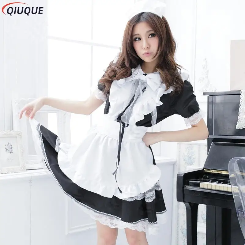 

Women Maid Dress Lolita Dress Apron Cute Girl Uniform Princess Dress Anime Cosplay Costume