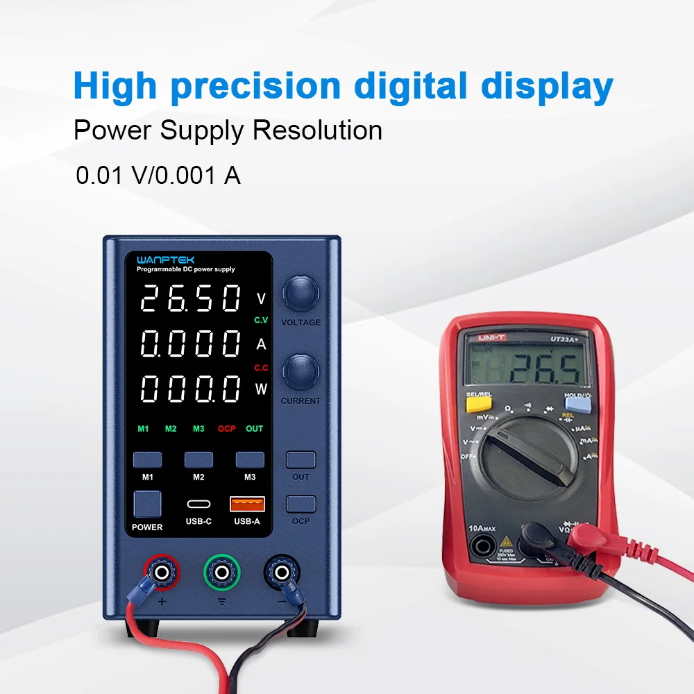 Wanptek Laboratory DC Power Supply Adjustable 32V 10A 62V 5A Encoder Adjustment Programmable Regulated Lab Bench Power Supply