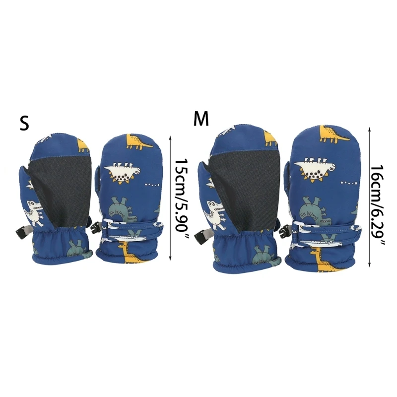 Adjustable Snow Mittens Waterproof Snow Gloves Cartoon Windproof Ski Mittens Quick Drying Design Gloves for Infants 4