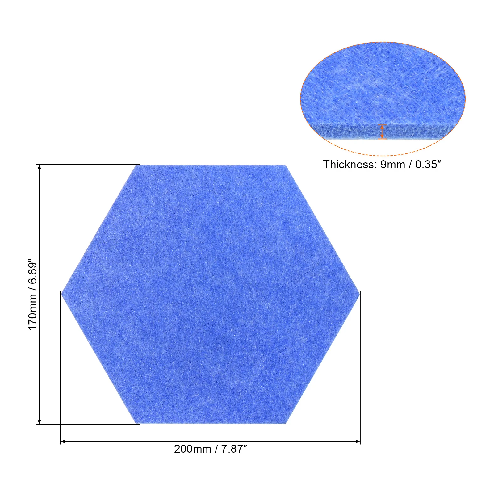 4Pcs Hexagon Felt Pin Board Self-adhesive Memo Board Notice Wall Decorative Tiles Wall Bulletin Pin with Push Pins