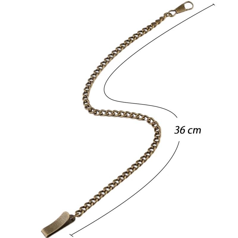 Bronze/Black/Gold/Silver Slice Buckle Pocket Chain for Watch Jewelry Sheet Buckle Accessories Pocket Watch Chains