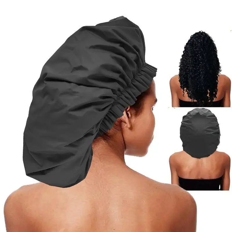 Extra Large Waterproof Shower Cap Women Men Long Hair Bath Cap for Bathing Cooking Baking Cleaning Makeup Protection Hair 2