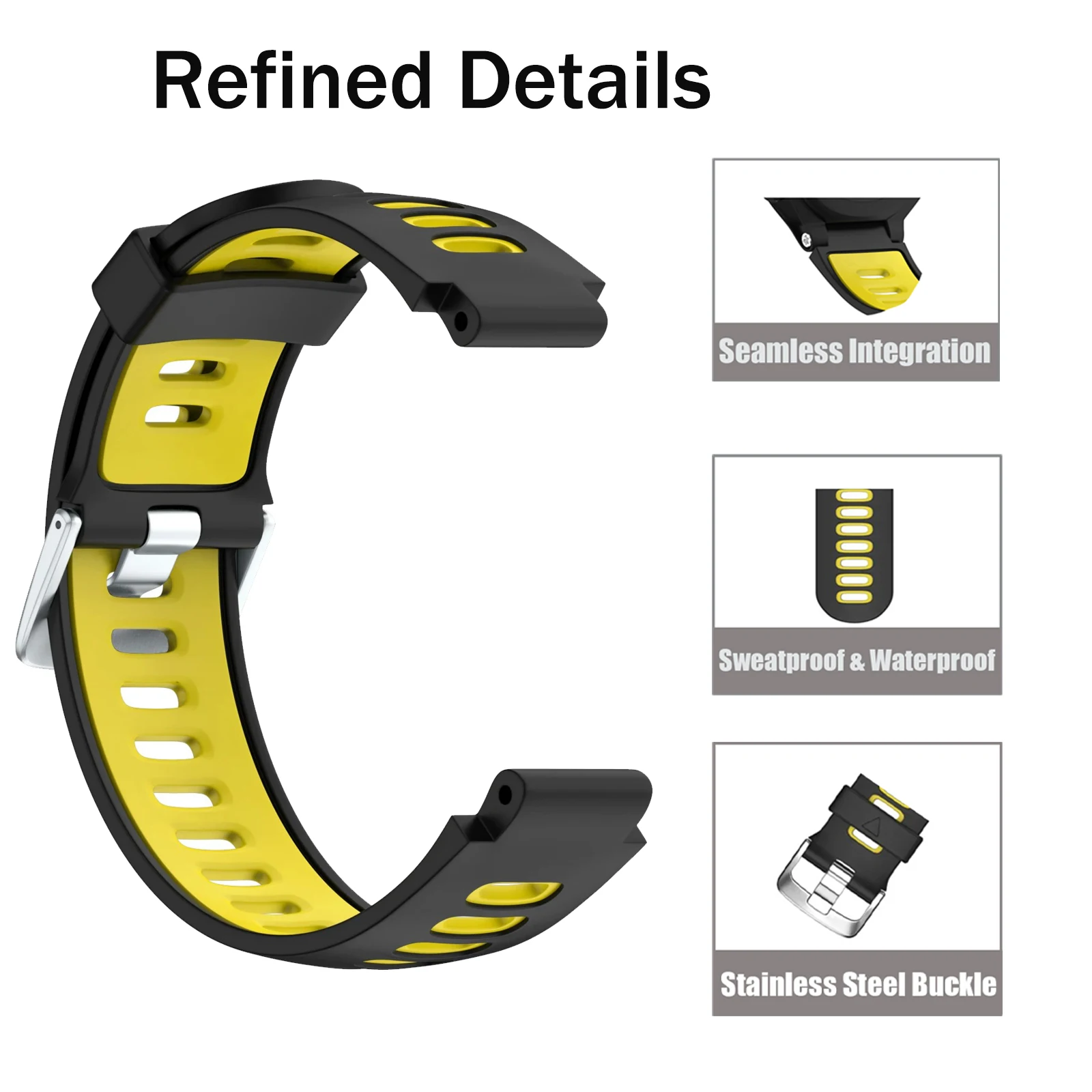 Dual-Color Silicone Watch Straps for Garmin Forerunner Series