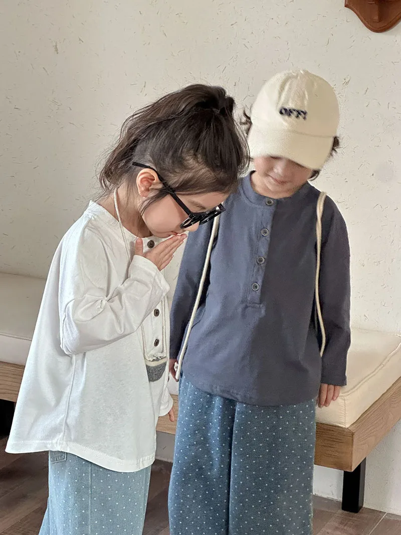 Cute Solid Color Kids Long Sleeved T Shirt