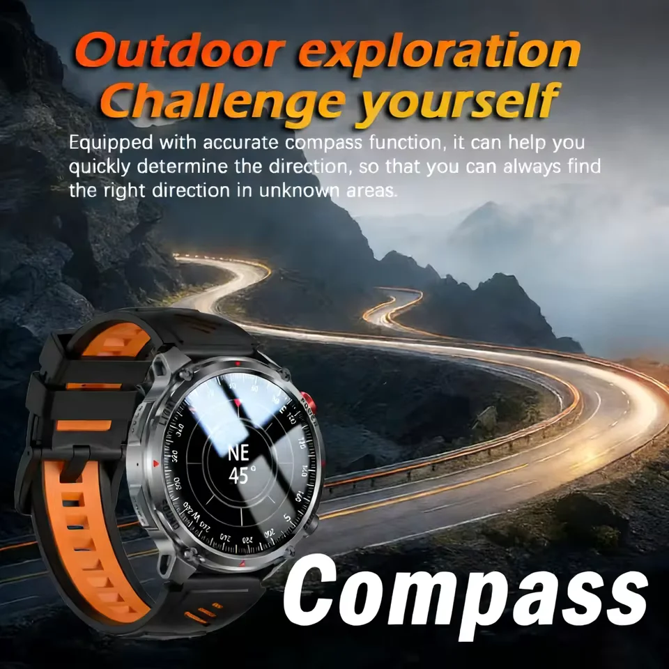 2026 New T-Rex3 Ultra 1100Mah Military Smart Watch Men 1.7"AMOLED GPS Path 5ATM Waterproof Compass LED Flashlight Smartwatch iOS 6