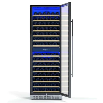 Dual Zone Wine Cooler 15.1 Cu.Ft. Wine Coolers Digital Touch Pad Refrigerated Liquor Cabinet Wine Cooler Cabinet