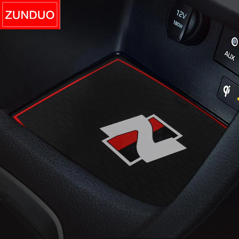 Alfombrillas Goma I30n 2017 2023 Alfombrillas Antideslizantes Para Hyundai I30 2017-2023 - Para Consola Central, Ranuras De Puertas, Color Rojo Alfombrillas Goma Rojo Antideslizante