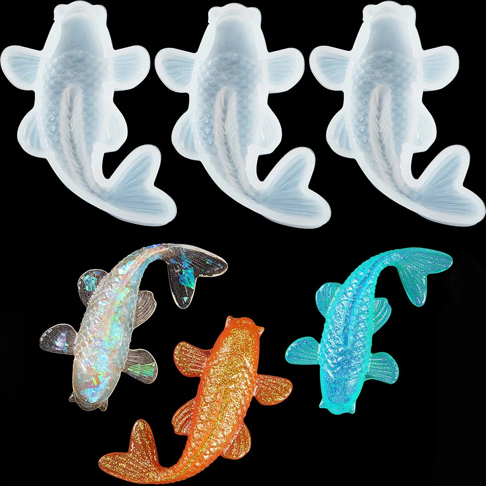 HyzaPhix Stampi in Silicone 3D Pesci Betta Wall Art Resin Mold Stampo in Resina Stampini Epossidici per Animali per Fai da Te Statue di Cristallo