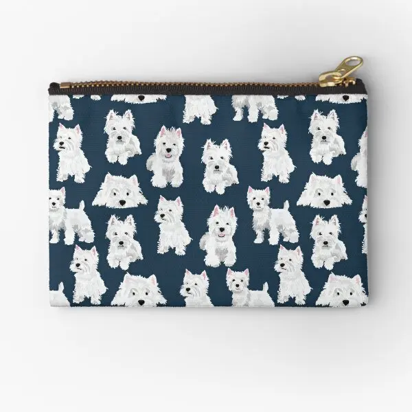 

Westie Zipper Pouches Pocket Pure Men Bag Small Packaging Women Money Wallet Socks Cosmetic Key Coin Storage Underwear Panties