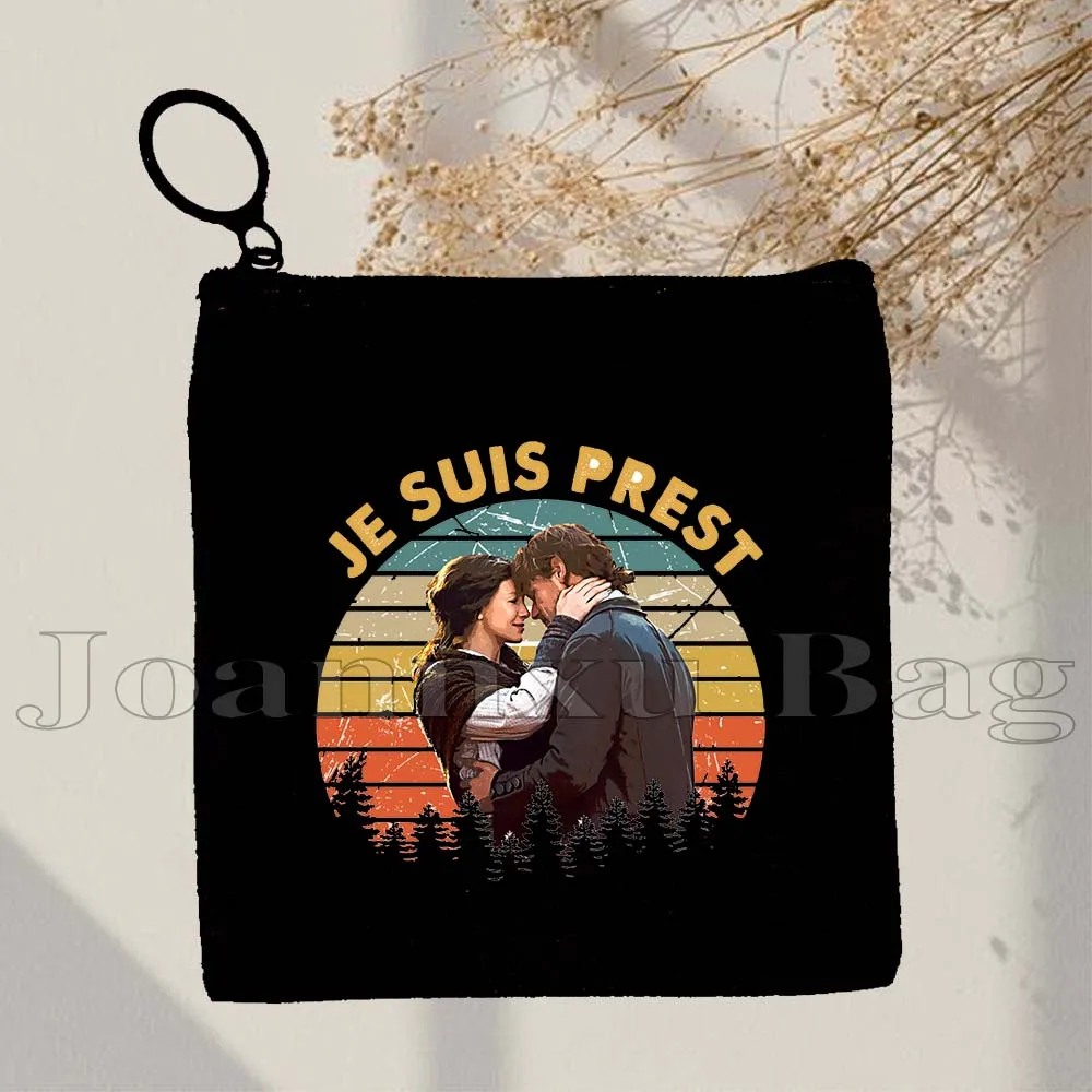 Outlander Jamie and Claire Fraser Some Like It Scot Retro Fan Gifts Canvas Coin Purse Key Case Small Bag Wallet Zipper Pouch