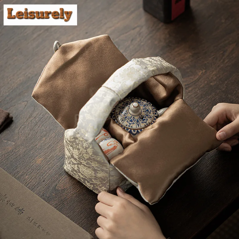 Weaving Cotton Tea Cozies Handmade Te Tikonf Tea Cozy For Teapot Hand Bag Travel Tea Set Bag Drinkware Supplies Ornaments Craft