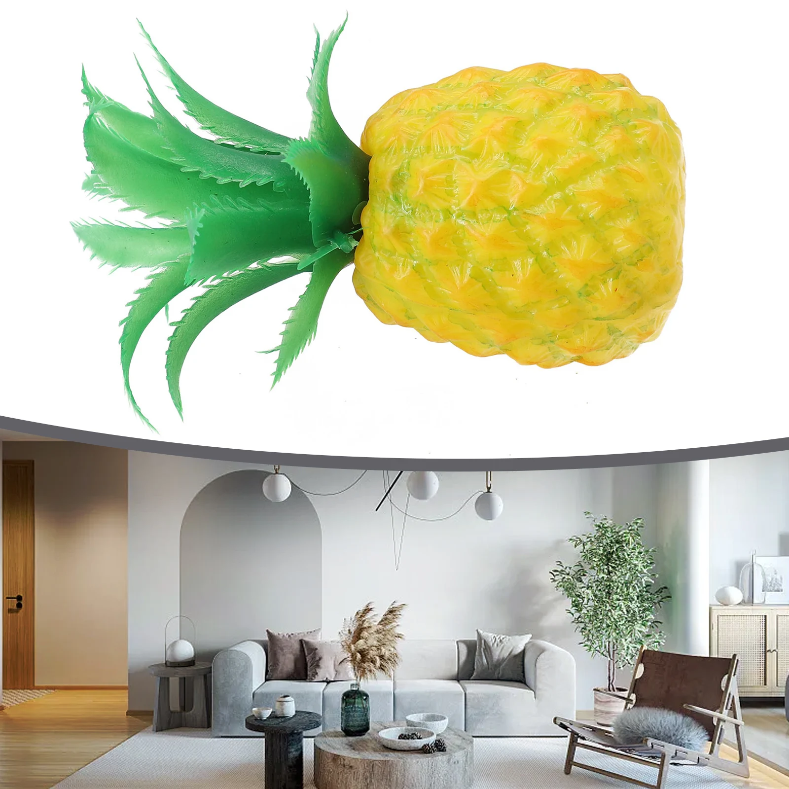 5,5x11cm künstliche Ananas gefälschte Ananas Frucht Kunststoff fotografische Stütze simulierte Ananas Home Shop Dekoration – Detail 1