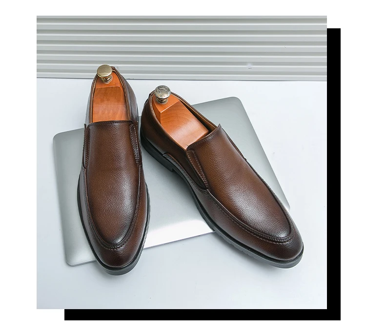 Neue hochwertige Herren-Leder-Loafer, große Größe 38–46, Slip-On-Kleiderschuhe für Business und Casual, bequeme Schuhe mit weicher Sohle für Herren – Detail 6