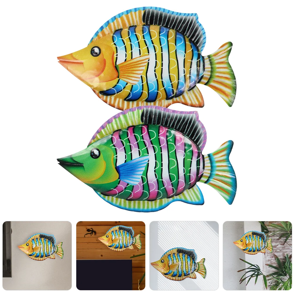

2Pcs Metal Fish Wall Decor Modern Marine Metal Fish Wall Sculptures