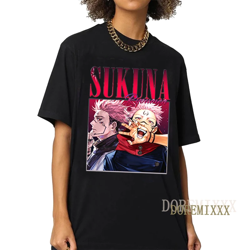 

Jujutsu Kaisen Sukuna Ryoumen T Shirt Men Unisex Japanese Anime T-shirt Casual Manga Graphic Tshirt 90s Top Tees Male Cotton