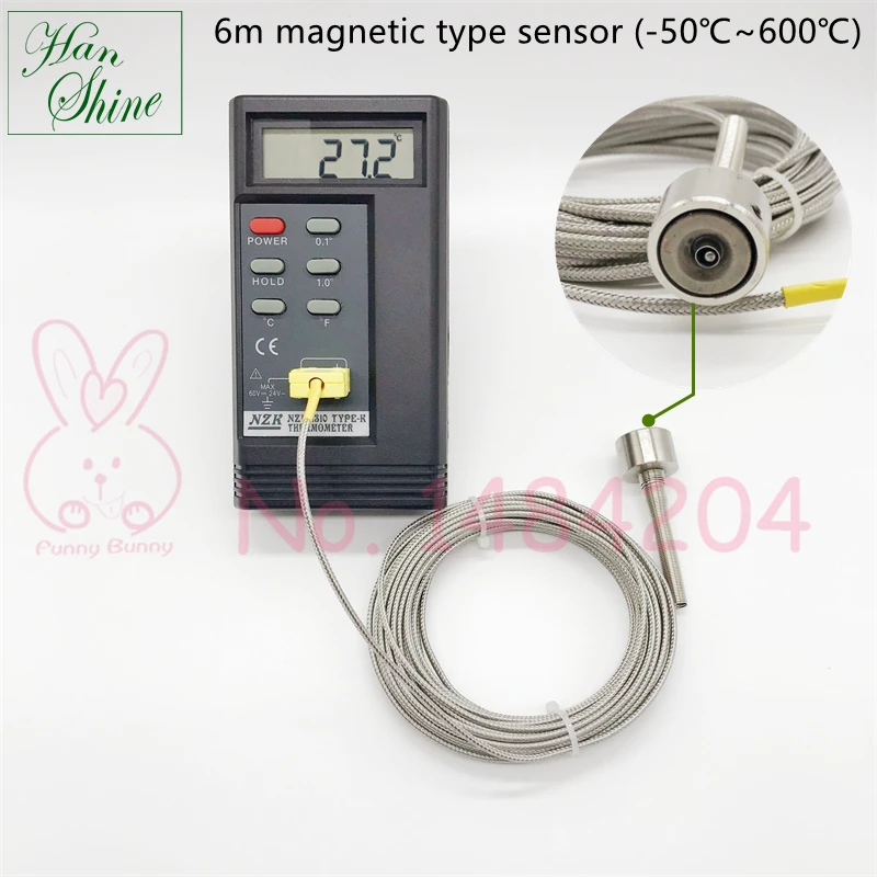 Digital Thermometer Type K Thermocouple Temperature Indicator 1310 with Magnetic Probe Roller Surface Sensor digital thermometer
