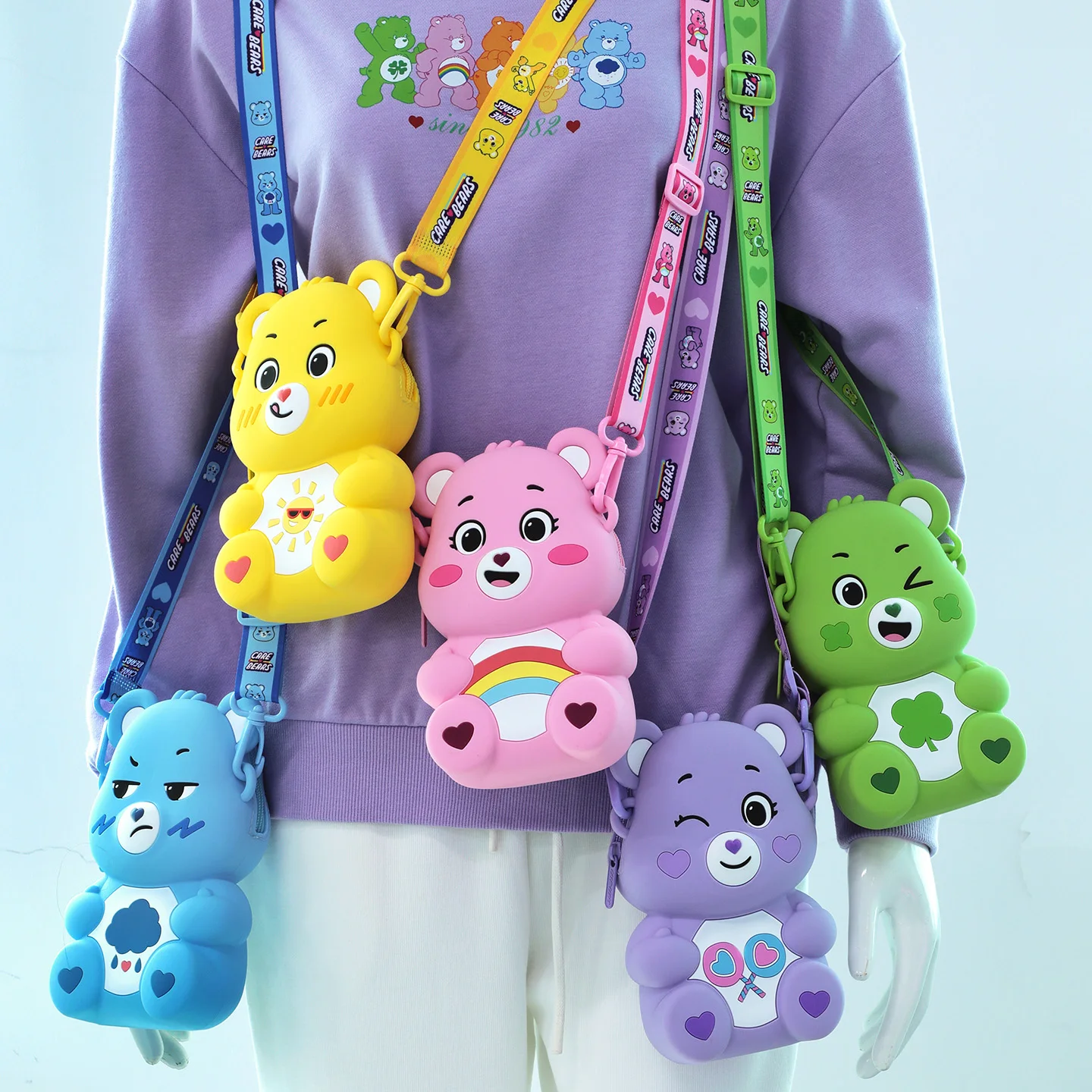 Cute Bear Silicone Crossbody Bag - Kawaii Cartoon Shoulder Bag for Kids, Waterproof Mini Coin Purse
