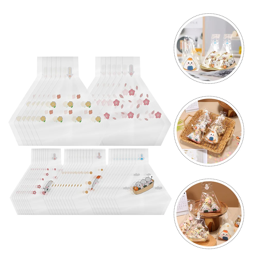 150 Pcs Rice Ball Packaging Bag Triangle Onigiri Bags Wrappers Japanese Easy Tear Packing Balls Sushi