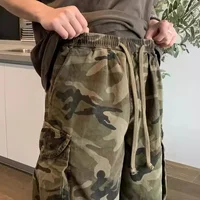 Men Summer Vintage Workwear Style Camouflage Fit Cargo Shorts Fashion Streetwear 1