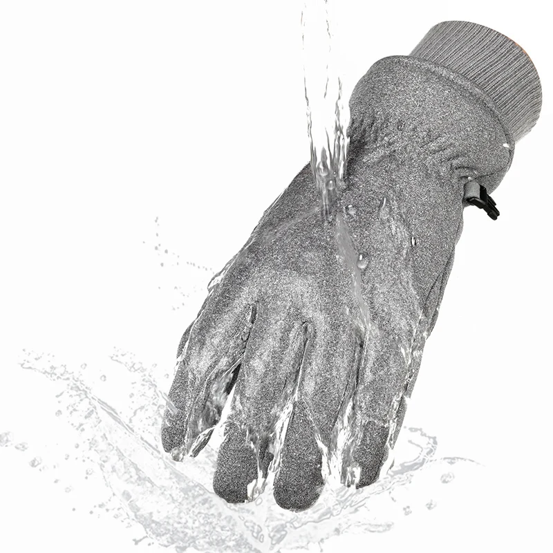 Men's Ski Gloves Windproof Waterproof Non-Slip Plus Velvet Warm Snowboarding Snowmobile Motorcycle Riding Mittens Winter Gloves
