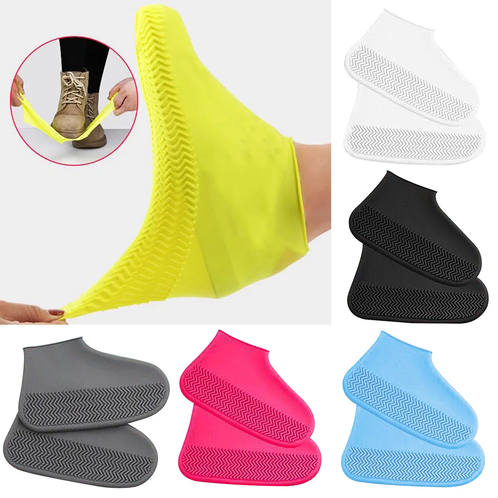 

1pair Reusable Waterproof Rain Shoes Covers Silicone Outdoor Rain Boot Overshoes Walking Shoes Accessories Reusable Shoe Cover