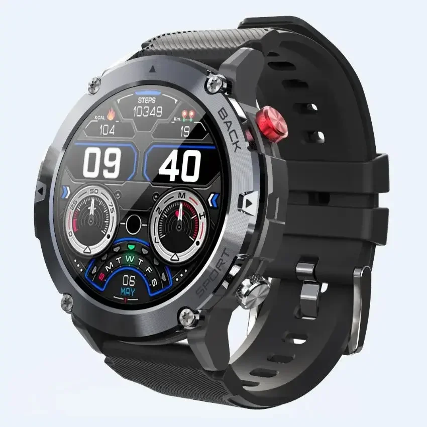 

2024 New C21 Waterproof Smart Watch Men 1.32 Inch Fitness Tracker Sport Wrist Smartwatch for Android IOS Outdoor Bluetooth Call