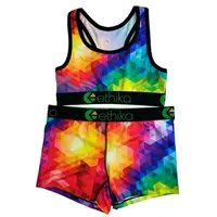 ETHIKA 2024 Women's Men's Sports Vest Underwear Shorts Set Running Fitness Quick-drying Breathable Tight Elastic Two-piece Set 1