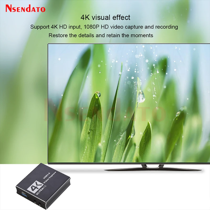 4K USB3.0 HDMI Video Capture Card Box 1080P 60Hz HDMI to USB 3.0 Game Capture Grabber With loop out for PS4 Live PC Camera