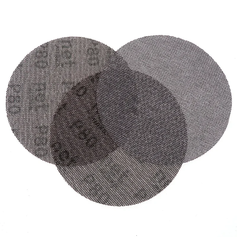 15 Pcs 5 인치 125mm 메쉬 연마 먼지없는 샌딩 디스크 안티 블로킹 드라이 그라인딩 샌드페이퍼 80 320 그릿 제거 및 마무리