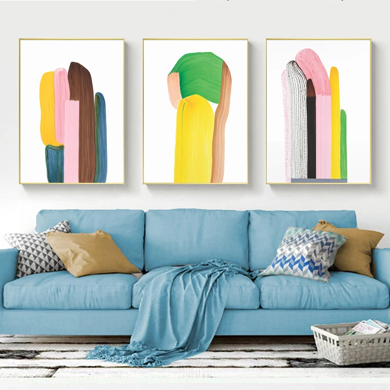 Ronan Bouroulle Art Print Poster Colorful Line Abstract Oil Painting On Canvas Nordic Poster For Living Room Home Decor