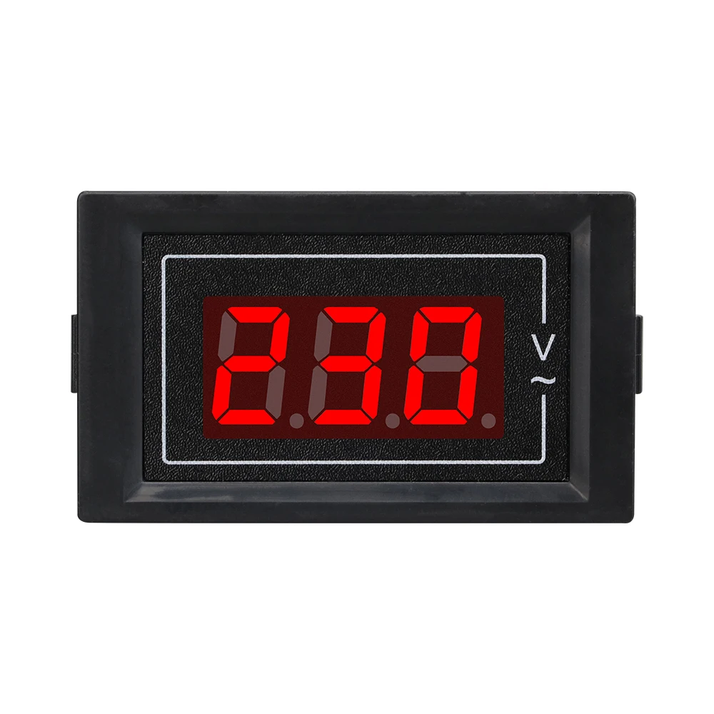 AC 220V LCD 디지털 전압 미터 볼트 악기 도구 2 전선 전압계 패널 표시기 라이트 램프 게이지 AC 60-500V