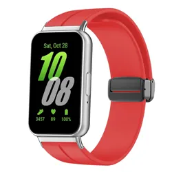 Magnetic Silicone Strap with Metal Connector - Galaxy Fit 3 (Red)